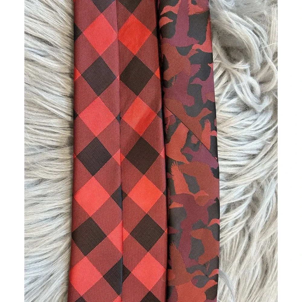 Duck Dynasty Tie Red Plaid Camouflage Duck Camo Polyester Necktie Televison Show